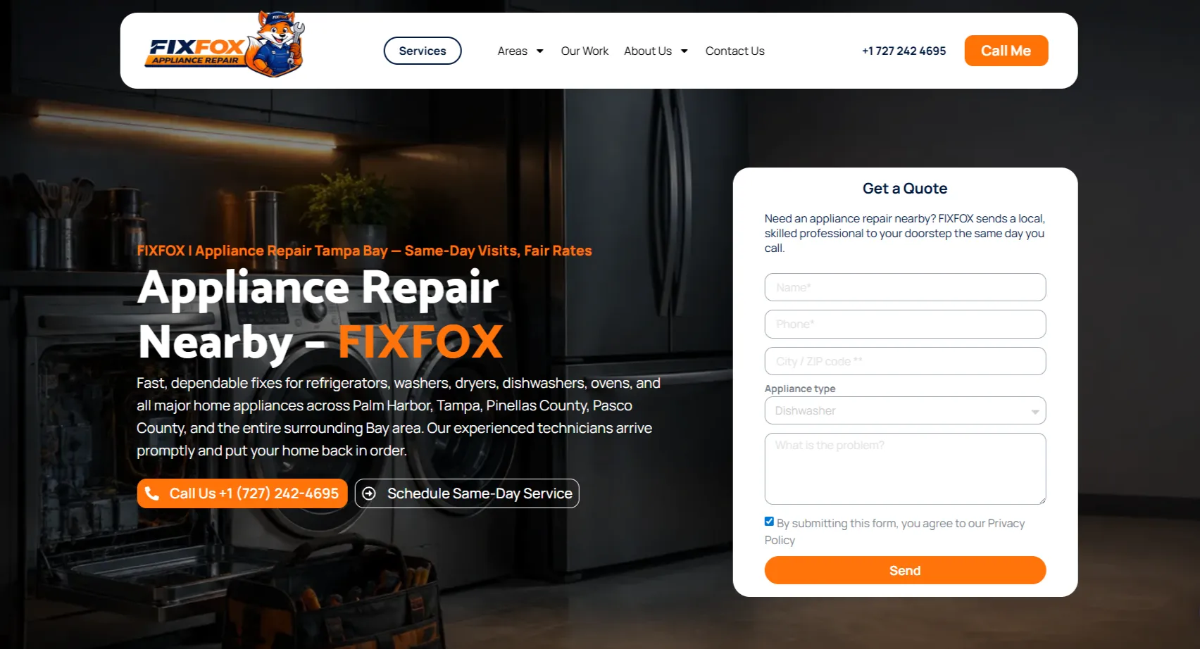 Сайт FixFox — сервис ремонта бытовой техники